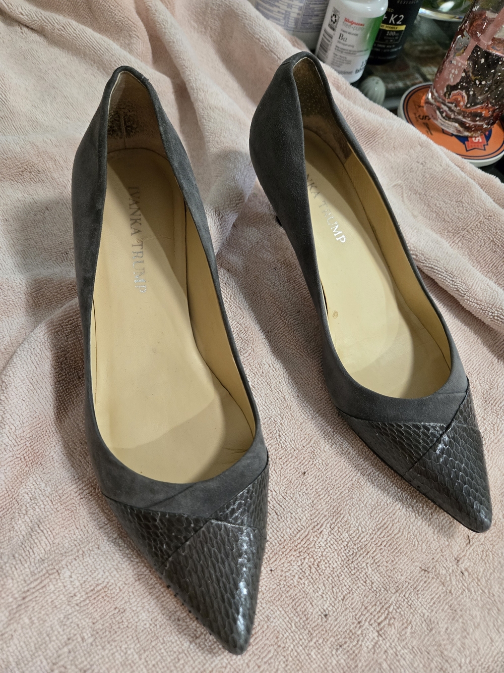 Ivanka Trump "Nyle" Pointed Cap-Toe Pumps

K